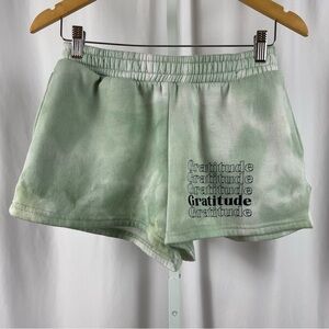 Love Streak Medium Tie Dye Gratitude Boho Fleece Affirmation Sweat Shorts Gym
